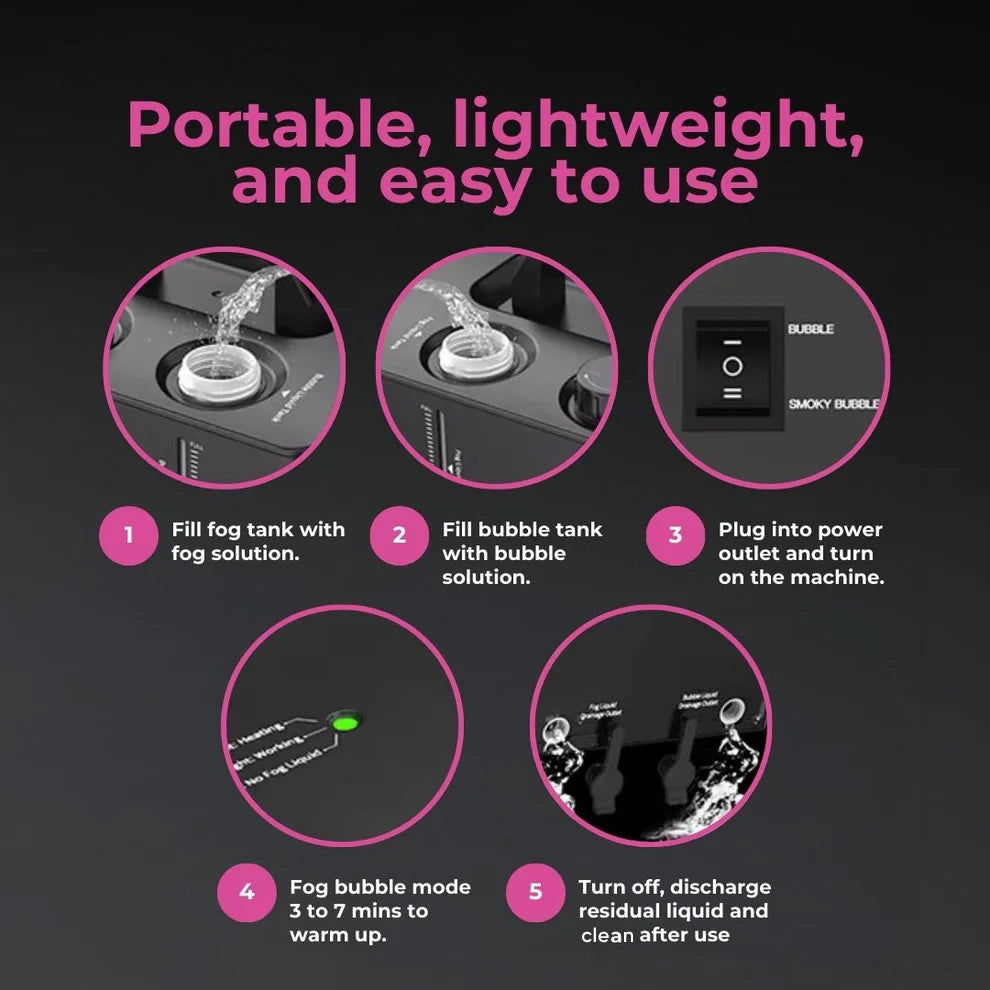 Bubble Fog Machine 2-in-1